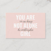 Sie sind nicht allein Mädchen positive Motivation  Visitenkarte (Vorderseite)