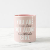 Sie sind nicht allein Mädchen positive Motivation  Zweifarbige Tasse (Mittel)