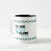 Sie sind nicht allein PCOS Aquamarine Band-Bewusst Zweifarbige Tasse (Vorderseite Links)