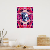 Sie sind nicht hier bunt Blumenschädel Poster (Küche)