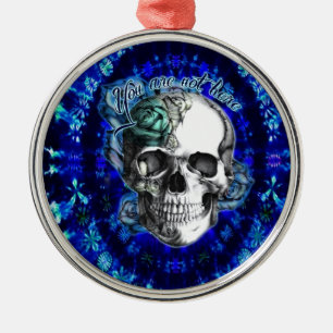 Sie sind nicht hier trippy Rosenschädel in der Silbernes Ornament