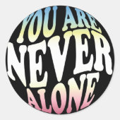 SIE SIND NIE ALLEIN | Sherbet (schwarz) Runder Aufkleber (Vorderseite)