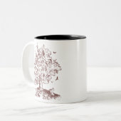 "Sie sind nie zu alt, Treehouse-Tasse zu spielen" Zweifarbige Tasse (Vorderseite Links)