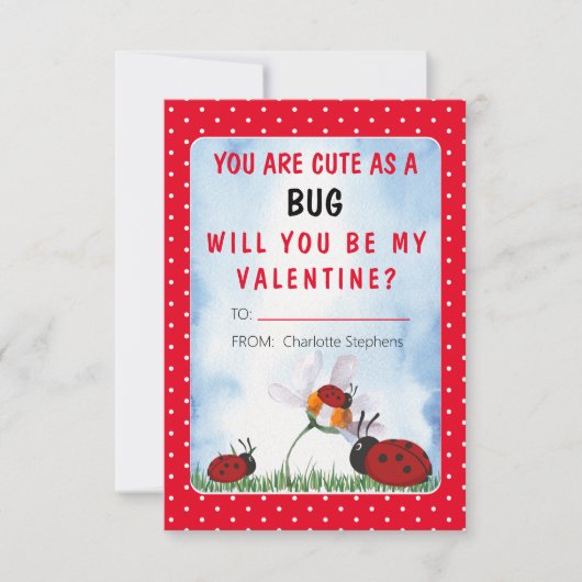 Sie sind Niedlich als bug Valentine's Day-Klassenz Einladung (Vorderseite)