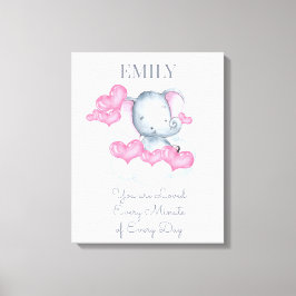 Sie sind Niedliche Baby Girl Elephant Personalisie Leinwanddruck