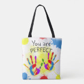 Sie sind perfekt Autism Tote Bag Wiederverwendbare Tasche (Rückseite)