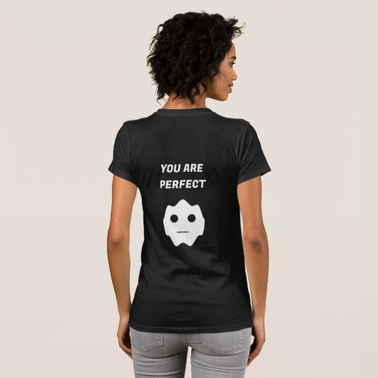 Sie sind perfekt Fun White Modern Flat Face T-Shirt (Schwarz voll)