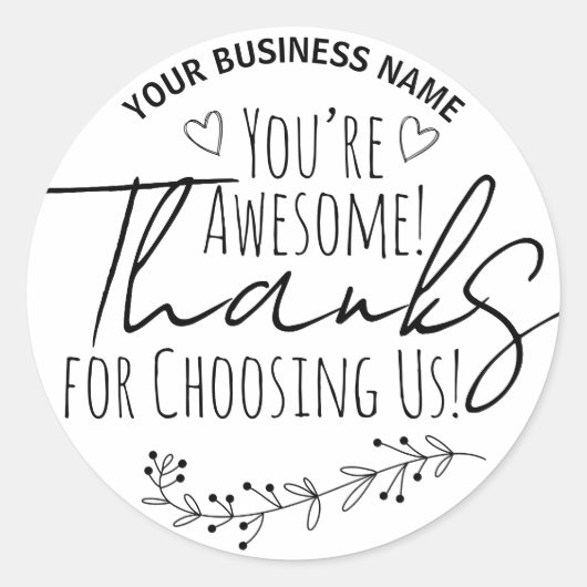 Sie sind Phantastisch Custom Danke Stickers (Vorderseite)