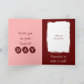 Sie sind phantastisch fügen Fotoname burgundy Gebu Karte (Innenseite)