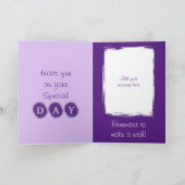Sie sind phantastisch fügen Fotoname lila Geburtst Karte (Innenseite)