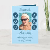 Sie sind phantastisch, fügen Sie Fotoname Blue Geb Karte (Vorderseite)