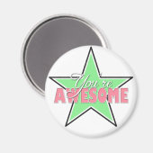 Sie sind PHANTASTISCH - Green & Pink Star Magnete Magnet (Vorderseite/Rückseite)
