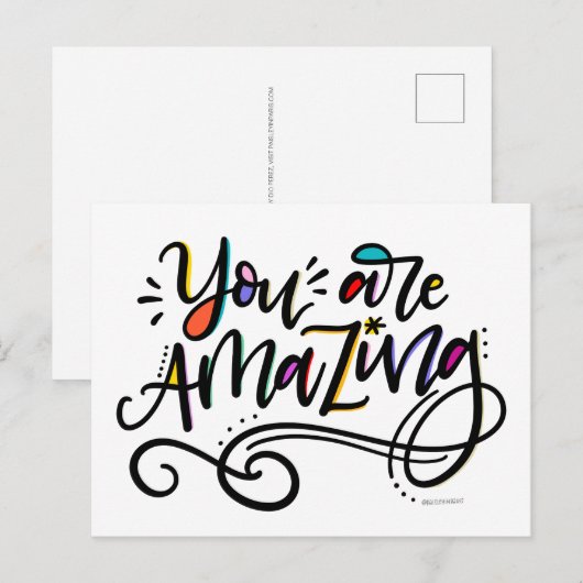 Sie sind Phantastisch, handschriftlich Postkarte (Vorne/Hinten)