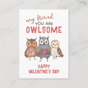 Sie sind Phantastische Owls-Klasse Valentine Card  Telefonnummerkarte