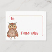 Sie sind Phantastische Owls-Klasse Valentine Card Telefonnummerkarte (Rückseite)