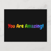 Sie sind Phantastischer Regenbogentext Postkarte (Vorderseite)