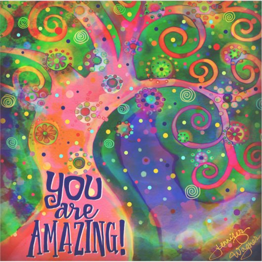 Sie sind Phantastischer Whimsical Pink Tree Aufkleber (Vorderseite)