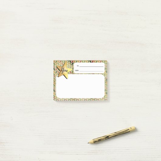 Sie sind Post-It einer Sternangestellt-Anerkennung Post-it Klebezettel (Auf Schreibtisch)