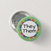 Sie sind Pronomen im Kreis der farbigen Bleistifte Button (Vorne & Hinten)