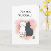 Sie sind Purfect Cartoon Cats Valentine Card Karte (Gelbe Blume)