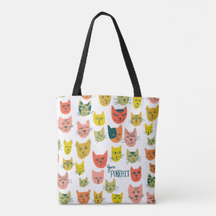 Sie sind Purrfect! Niedliche bunte Katzen Tasche