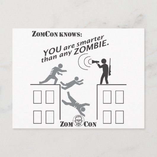 Sie sind schlauer als jeder Zombie Postkarte (Vorderseite)