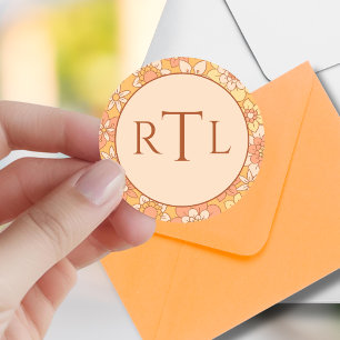 Sie sind schön "60er Vintag Rosa und Orange Runder Aufkleber