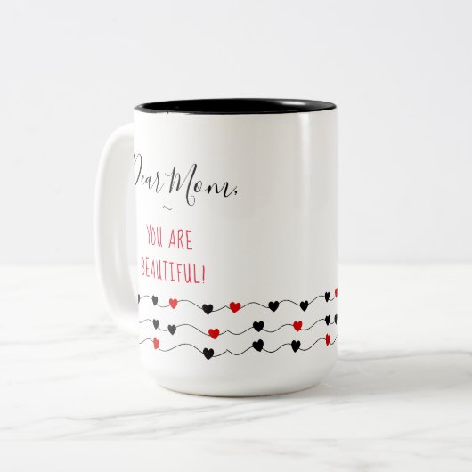 Sie sind schön - Beste Mama Geschenke Zweifarbige Tasse (Vorderseite Links)