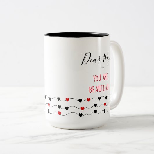 Sie sind schön - Beste Mama Geschenke Zweifarbige Tasse (VorderseiteRechts)