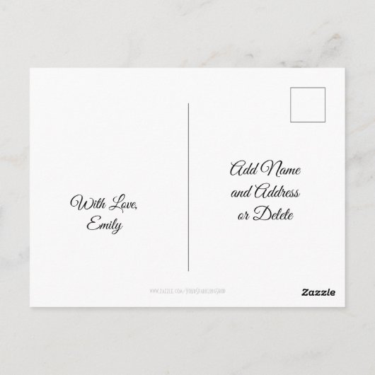 Sie sind schön Handwriting Typografie Red Heart Postkarte (Rückseite)