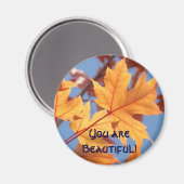 Sie sind schön! Magnet Golden Orange Blätter (Vorderseite/Rückseite)