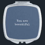 Sie sind schön - Minimalistisch elegant und navy B Taschenspiegel<br><div class="desc">Sie sind schön - Minimalistischer,  eleganter Klassiker des Navy Blue Compact Mirrors</div>