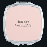Sie sind schön - Minimalistisch und elegant. Taschenspiegel<br><div class="desc">Sie sind schön - Minimalistischer,  niedlicher,  rosafarbener Compact Mirror</div>