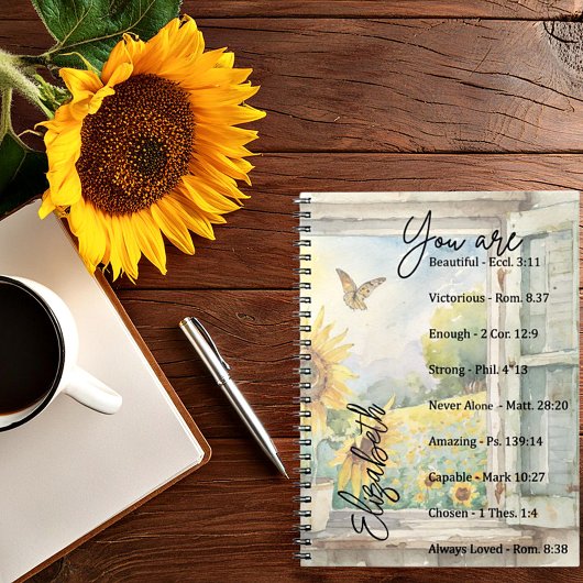 Sie sind: schön, Schriften personalisiert Notizblock