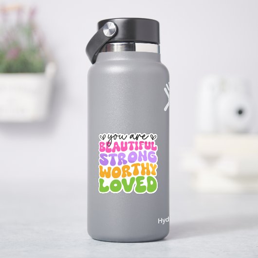Sie sind schön stark geliebt, positiv aufkleber (HydroFlask)