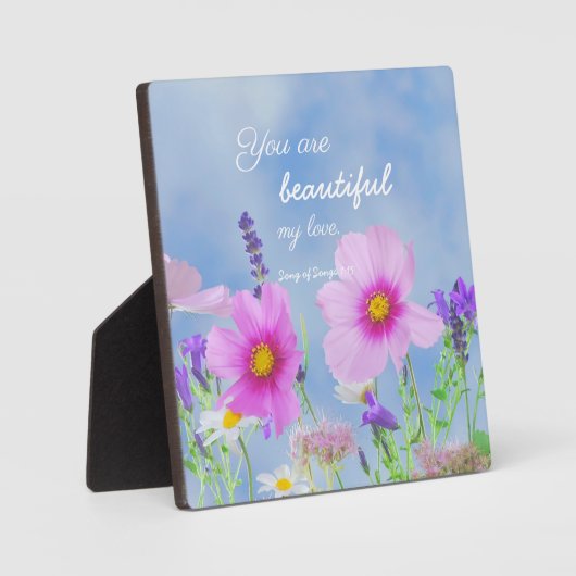 Sie sind schöne Bibelverse Zitat Wilde Blume Fotoplatte (Vorderseite)