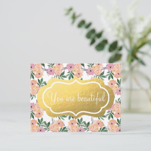 Sie sind schöne Blumenmuster Postkarte (Stehend Vorderseite)