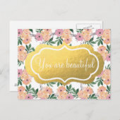 Sie sind schöne Blumenmuster Postkarte (Vorne/Hinten)