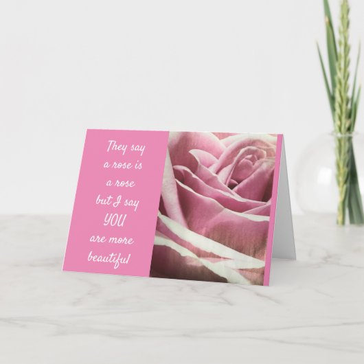 SIE SIND SCHÖNER ALS EINE LIEBE-KARTE DER ROSE KARTE (Vorderseite)