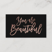 Sie sind schönes Rosengoldtypographieschwarzes Visitenkarte