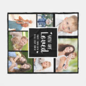 Sie sind Schwarz-weiße Herzen 7 Foto Collage Fleecedecke (Vorderseite (Horizontal))