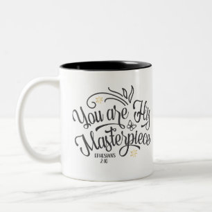 Sie sind sein Meisterwerk-Bibel-Vers Zweifarbige Tasse