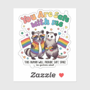 Sie sind sicher bei lGBT-Raccoon-Tieren Aufkleber
