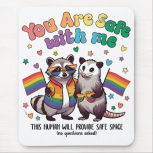 Sie sind sicher bei lGBT-Raccoon-Tieren Mousepad