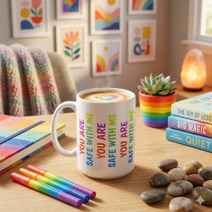 Sie sind sicher bei mir - klassische Affirmation-T Kaffeetasse