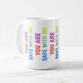 Sie sind sicher bei mir - klassische Affirmation-T Kaffeetasse (Vorderseite Links)
