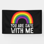 Sie sind sicher mit meinem LGBTQ-Stolz Monat Regen Banner (Horizontal)