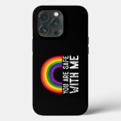 Sie sind sicher mit meinem LGBTQ-Stolz Monat Regen Case-Mate iPhone Hülle (Rückseite)