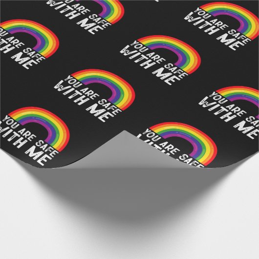 Sie sind sicher mit meinem LGBTQ-Stolz Monat Regen Geschenkpapier (Ecke)