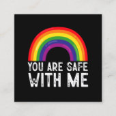 Sie sind sicher mit meinem LGBTQ-Stolz Monat Regen Quadratische Visitenkarte (Vorderseite)